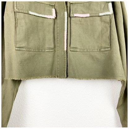 Anthropologie Pilcro Embroidered Utility Cropped Jacket Size XS