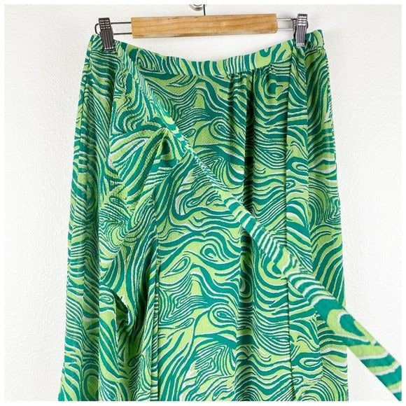 Free People Green Swirl Wrap Pants Size Medium