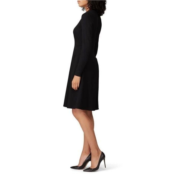 MM Lafleur The Ellis Dress Textured Ponte Black Size 8