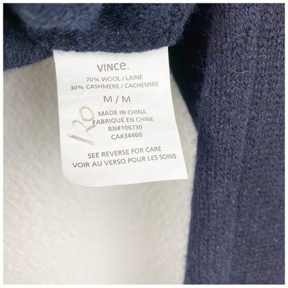 Vince Navy Wool/ Cashmere Blend Sweater Size Medium