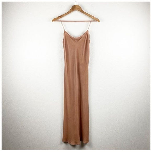 Vince Pink Velvet Midi Slip Dress Size Small