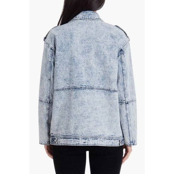 Avec Les Filles Acid Wash Denim Utility Jacket Size XS