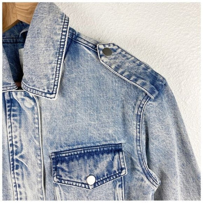 Avec Les Filles Acid Wash Denim Utility Jacket Size XS