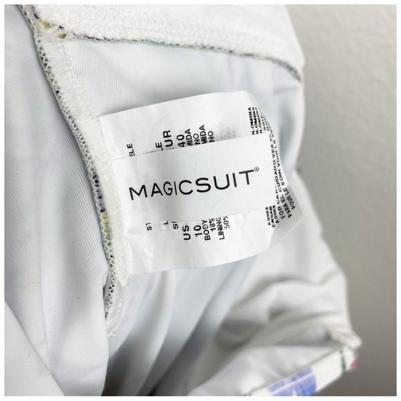 Magicsuit Modern Romance Natalie One Piece Swimsuit in White/ Multi Size 10