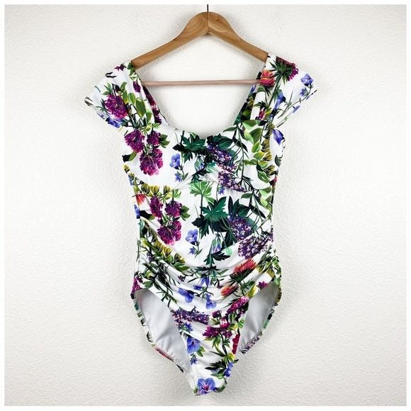 Magicsuit Modern Romance Natalie One Piece Swimsuit in White/ Multi Size 10
