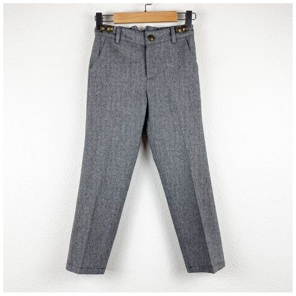 Tom & Drew Kids Herringbone Pants in Gray Size 5