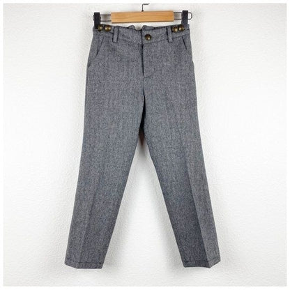 Tom & Drew Kids Herringbone Pants in Gray Size 5