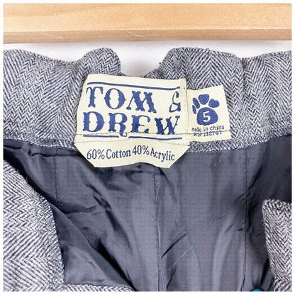 Tom & Drew Kids Herringbone Pants in Gray Size 5