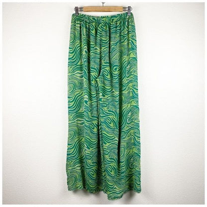 Free People Green Swirl Wrap Pants Size Medium