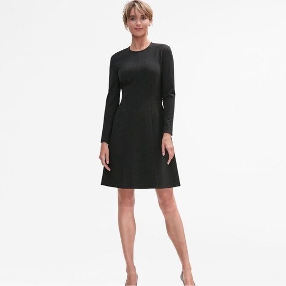 MM Lafleur The Ellis Dress Textured Ponte Black Size 8