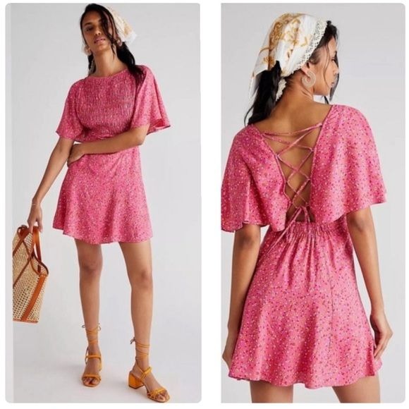 Free People NWT Florence Mini Dress in Femme Combo Size Large