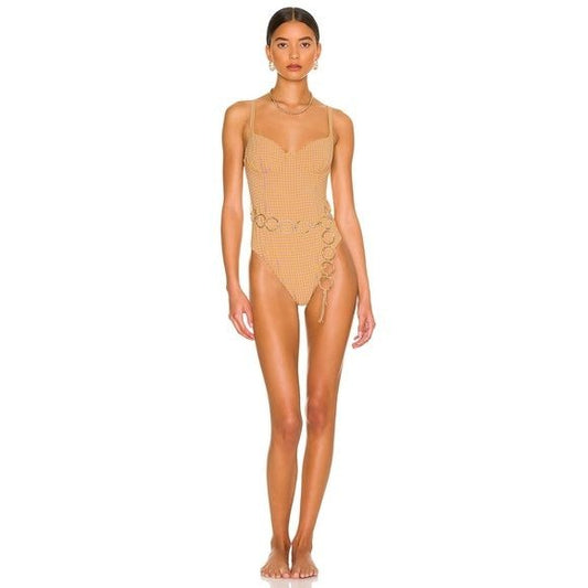 WeWoreWhat Danielle 3.0 One Piece Swimsuit in Tangerine