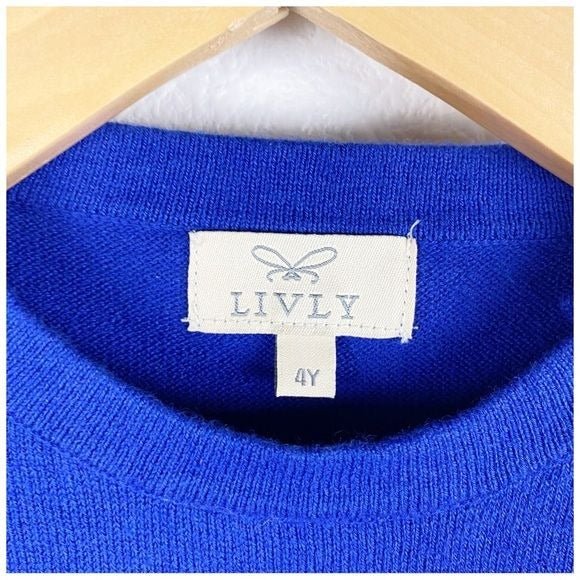 Livly Kids Blue & Tan Sweater Dress Size 4