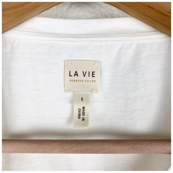 La Vie Rebecca Taylor Clean Jersey Tee In Milk Size Large