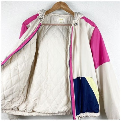 Anthropologie Maeve Venus Neon Windbreaker Jacket Size Small