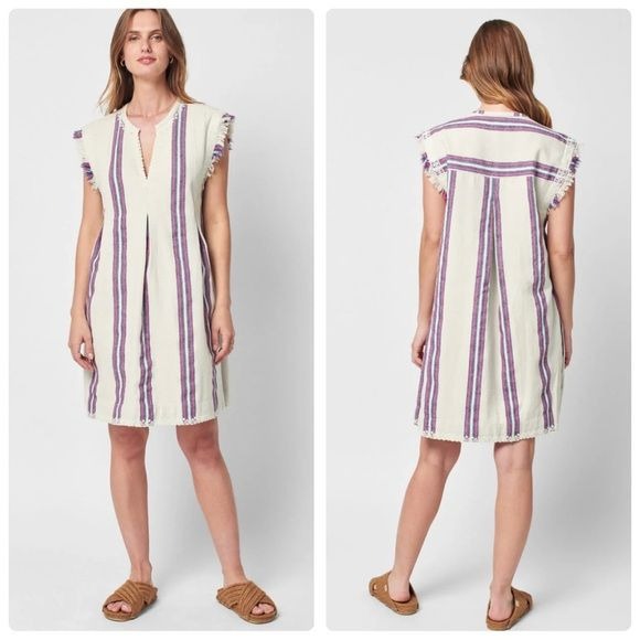 Faherty NWT Baja Beach Tunic Dress in French Rose Baja Stripe Size Large