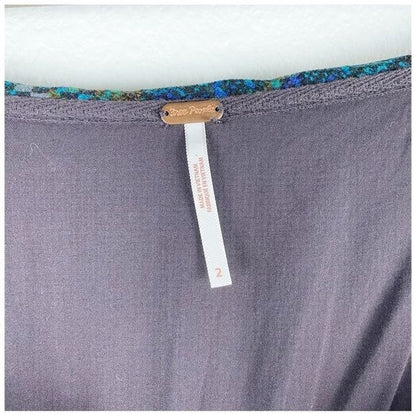 Free People Saturday Sun Mini Skirt in Black Multi Size 2