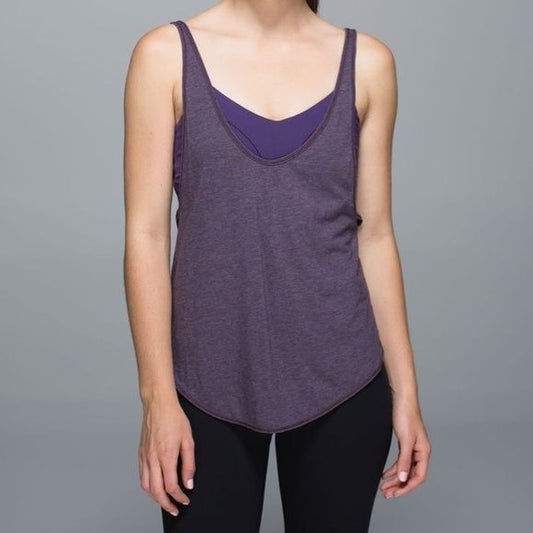 Lululemon Twist & Turn Tank in Heathered Purple Fog / Going Grape