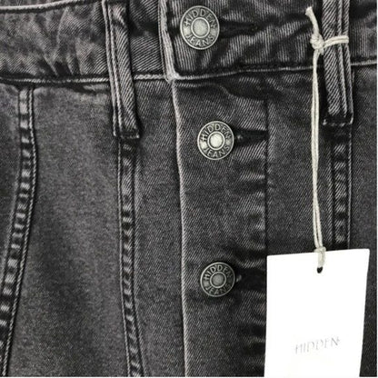 Hidden Jeans NWT Distressed Button Up Denim Mini Skirt Size Large