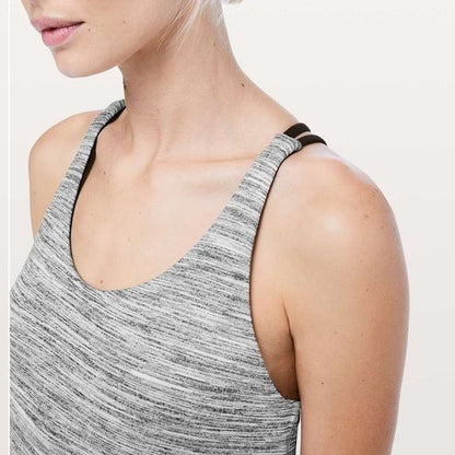 Lululemon Moment To Movement 2-In-1 Tank Space Dye Camo Black White/Black Size 6
