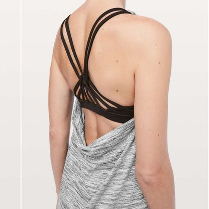 Lululemon Moment To Movement 2-In-1 Tank Space Dye Camo Black White/Black Size 6