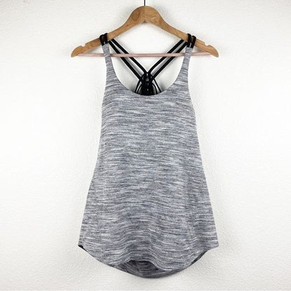 Lululemon Moment To Movement 2-In-1 Tank Space Dye Camo Black White/Black Size 6