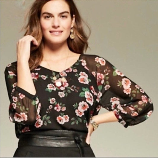 Cabi‎ Garden Floral Blouse Size Medium