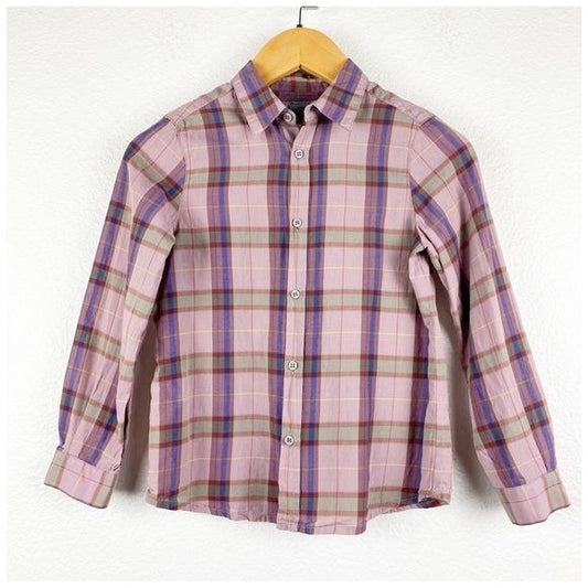 Bonpoint Purple Plaid Button Down Size 6