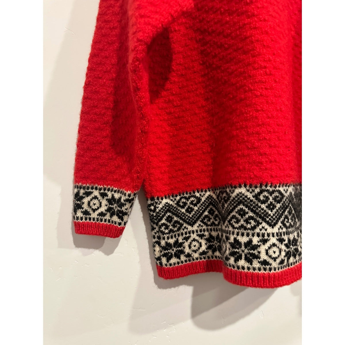 Gap Vintage Red Nordic Fair Isle Knit Mock Neck Sweater - Large