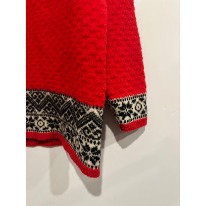 Gap Vintage Red Nordic Fair Isle Knit Mock Neck Sweater - Large