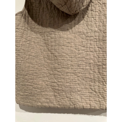 Eileen Fisher Cotton Quilted Hooded Vest in Beige - Petite Medium