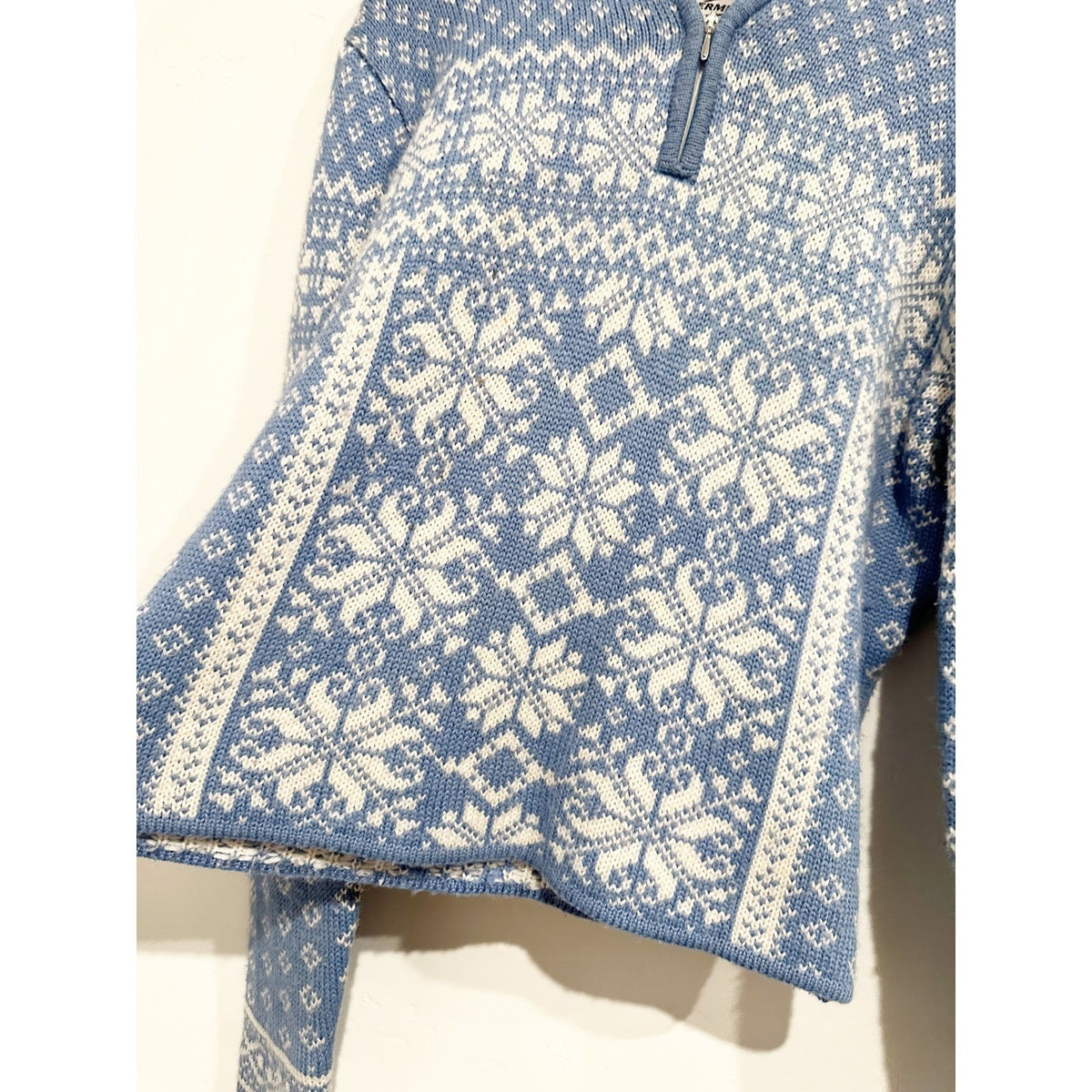 Obermeyer Vintage Blue Snowflake Wool Blend Sweater - Medium