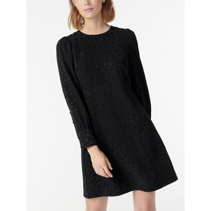 NWT J.Crew Shift Dress in Black Jacquard Floral Dot - 2