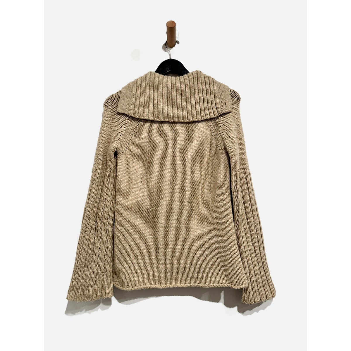 Gap Y2K Chunky Tan Wool Blend Knit Flare Sleeve Sweater - Medium