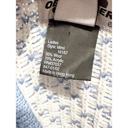 Obermeyer Vintage Blue Snowflake Wool Blend Sweater - Medium