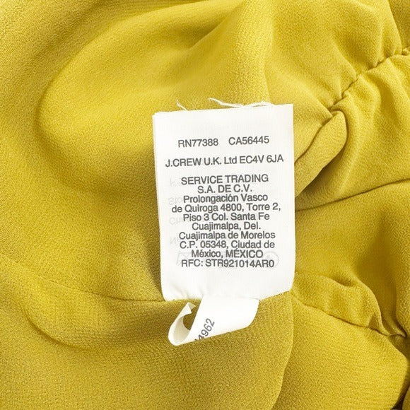 J.Crew Mustard Yellow Velvet Faux Wrap Top - 4