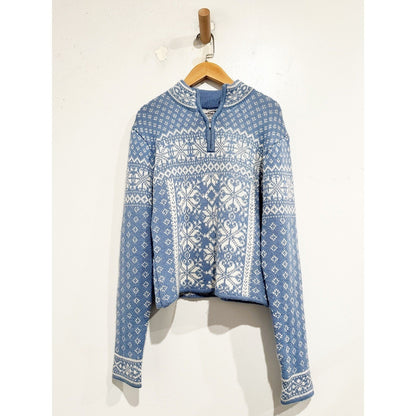 Obermeyer Vintage Blue Snowflake Wool Blend Sweater - Medium