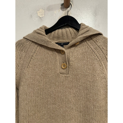 Gap Y2K Chunky Tan Wool Blend Knit Flare Sleeve Sweater - Medium