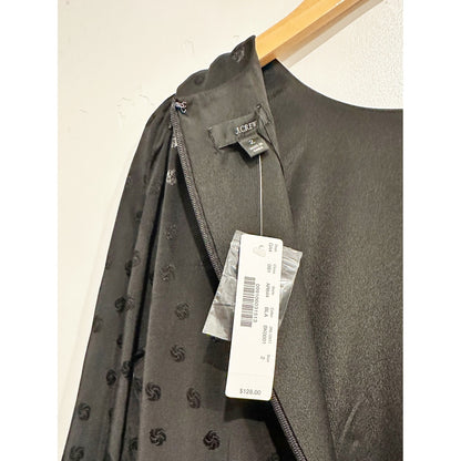 NWT J.Crew Shift Dress in Black Jacquard Floral Dot - 2
