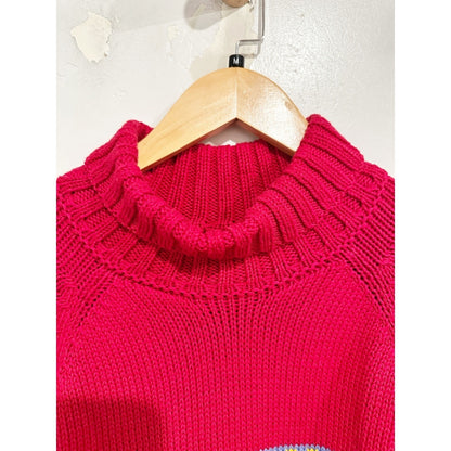 Hanna Andersson Red Patterned Turtleneck Sweater - Medium