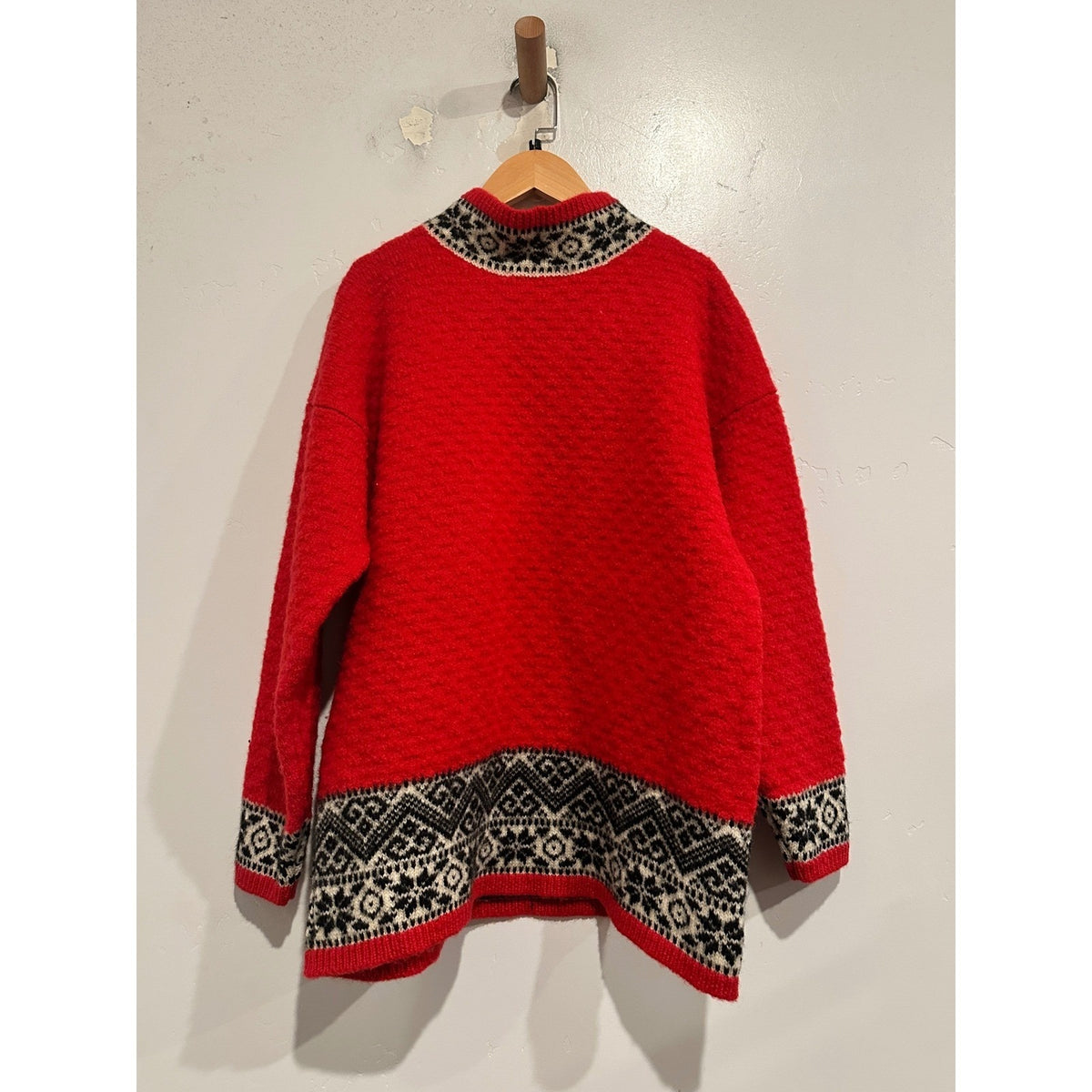 Gap Vintage Red Nordic Fair Isle Knit Mock Neck Sweater - Large