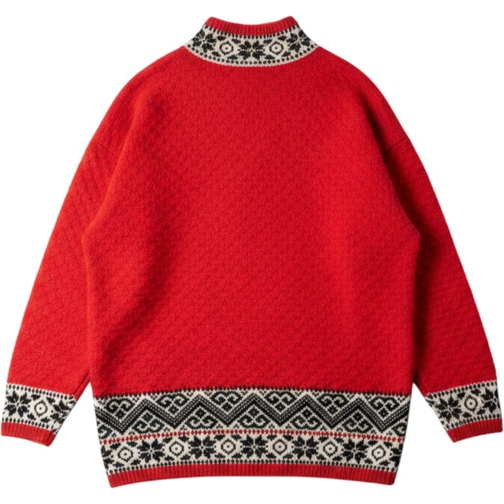 Gap Vintage Red Nordic Fair Isle Knit Mock Neck Sweater - Large