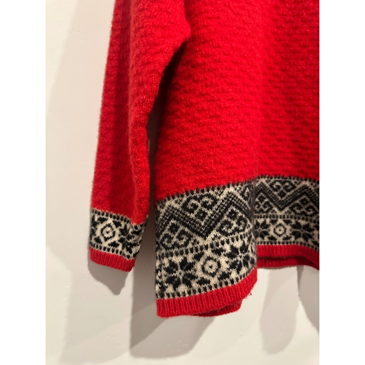 Gap Vintage Red Nordic Fair Isle Knit Mock Neck Sweater - Large