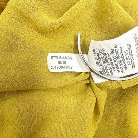 J.Crew Mustard Yellow Velvet Faux Wrap Top - 4