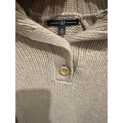 Gap Y2K Chunky Tan Wool Blend Knit Flare Sleeve Sweater - Medium