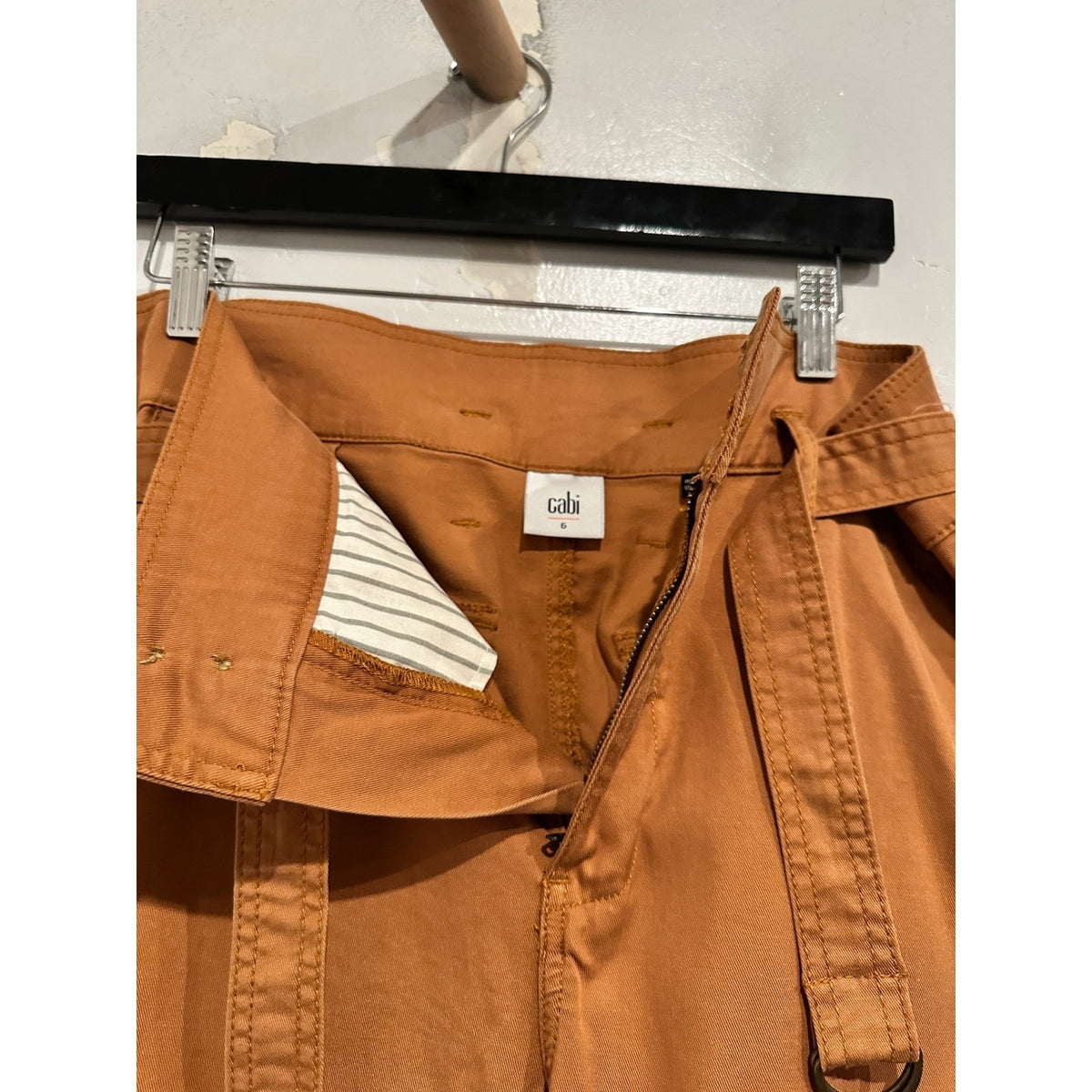 Cabi Brown Paper Bag Belted Cargo Pants - 6