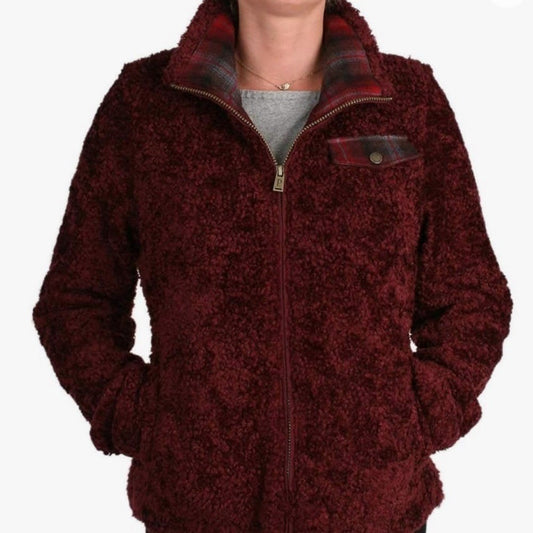 Pendleton Burgundy Fuzzy Jacket - Medium