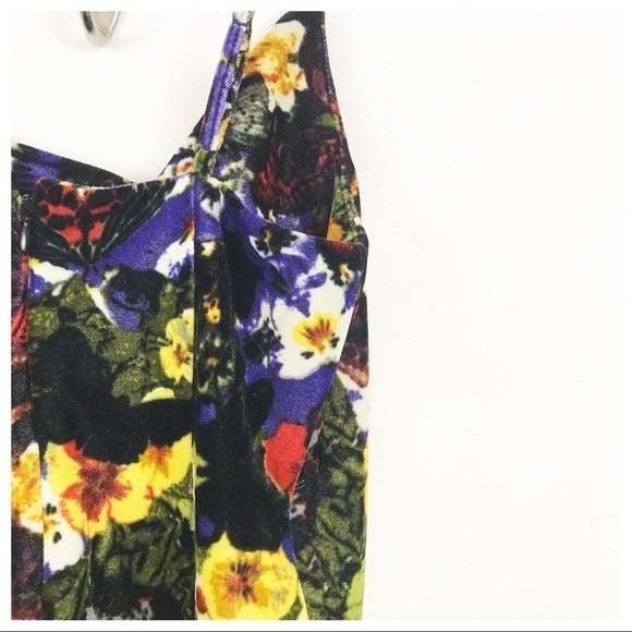 Urban Outfitters NWOT Mallory Velvet Floral Cowl Neck Slip Dress - Small