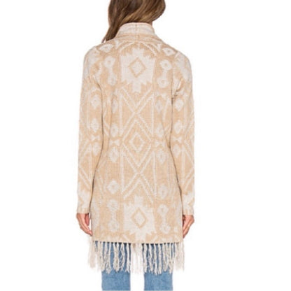 Show Me Your Mumu Nevada Sweater Brown Fringe Cardigan - Medium