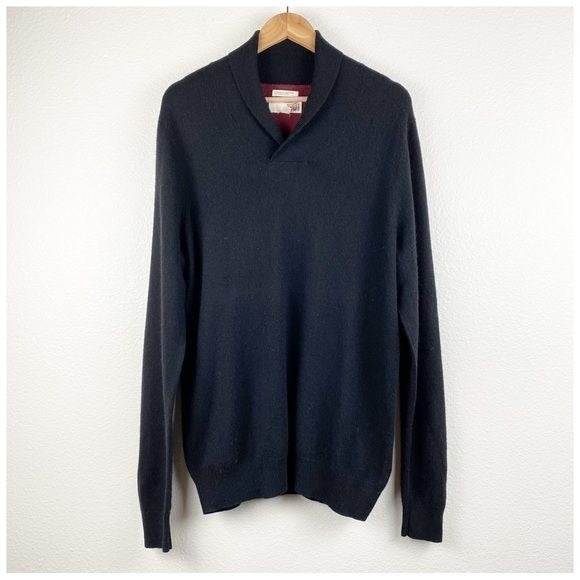 1901 Black Wool Cashmere Blend Sweater - Large